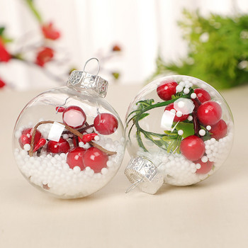Χριστουγεννιάτικη διακόσμηση για κρεμαστά μπάλα διαφανές πλαστικό χριστουγεννιάτικο μενταγιόν χωρίς ραφή κούφιο κρεμαστό στολίδια μπάλα