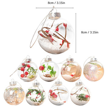 Χριστουγεννιάτικη διακόσμηση για κρεμαστά μπάλα διαφανές πλαστικό χριστουγεννιάτικο μενταγιόν χωρίς ραφή κούφιο κρεμαστό στολίδια μπάλα