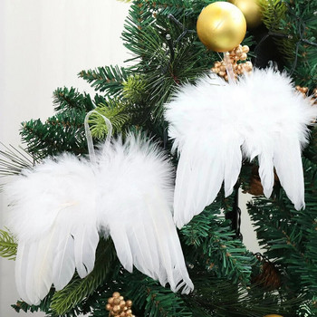 Υψηλής ποιότητας Χριστουγεννιάτικο Φτερό Φτερό Lovely Angel Διακόσμηση Χριστουγεννιάτικου Δέντρου Vintage DIY Κρεμαστό Στολίδι Σπίτι/πάρτι/Γάμος
