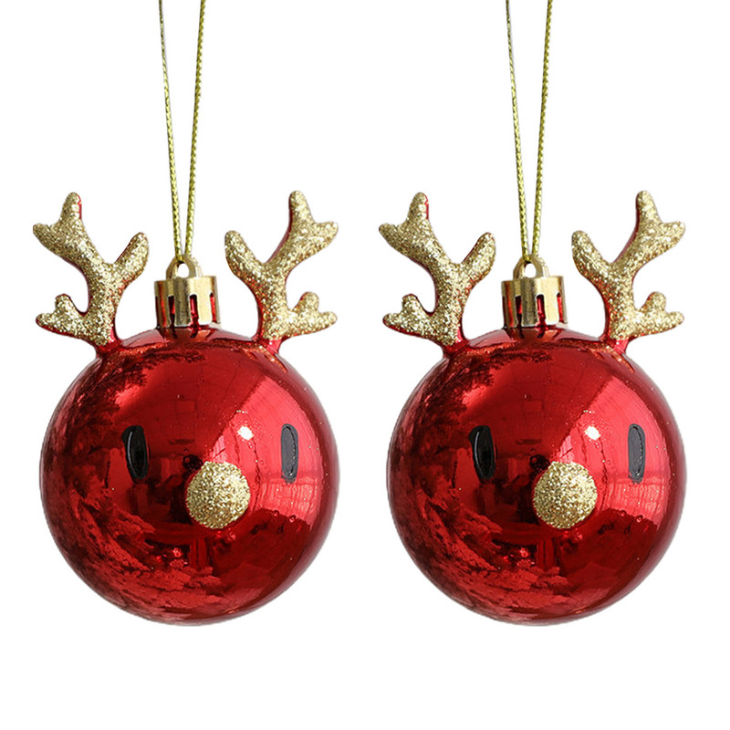 2бр. Висяща безделница за прозорец Атмосфера Коледна топка Направи си сам Изработка Прекрасни орнаменти от лосове Новогодишна лека сватба за дървета