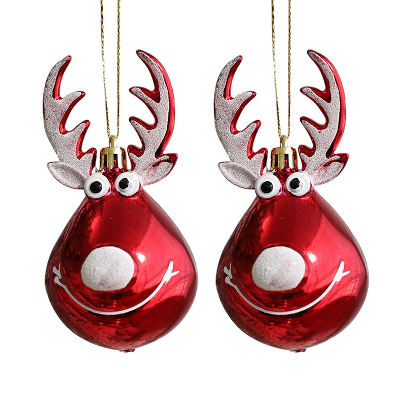 2бр. Висяща безделница за прозорец Атмосфера Коледна топка Направи си сам Изработка Прекрасни орнаменти от лосове Новогодишна лека сватба за дървета