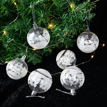 6τμχ 6cm Διάφανες χριστουγεννιάτικες μπάλες χιονιού Κρεμαστό στολίδια Χριστουγεννιάτικου δέντρου Διαφανή μπιχλιμπίδια Μπάλες Κρεμαστό στολίδι Navidad Δώρο