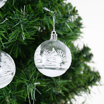 6τμχ 6cm Διάφανες χριστουγεννιάτικες μπάλες χιονιού Κρεμαστό στολίδια Χριστουγεννιάτικου δέντρου Διαφανή μπιχλιμπίδια Μπάλες Κρεμαστό στολίδι Navidad Δώρο