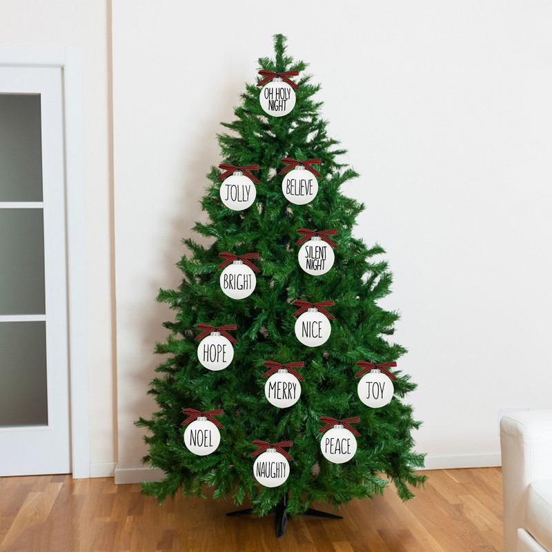 12 бр. Бял лък Noel Ball Коледна елха Декорация Merry Chirstmas Party Xmas Balls Joy Bauble Висулки 2023 Новогодишен орнамент