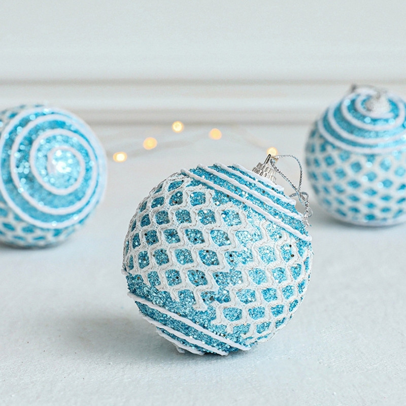 3,15-инчови орнаменти за коледни топки Решетка с бляскава топка от пяна Дърво, висящи безделници