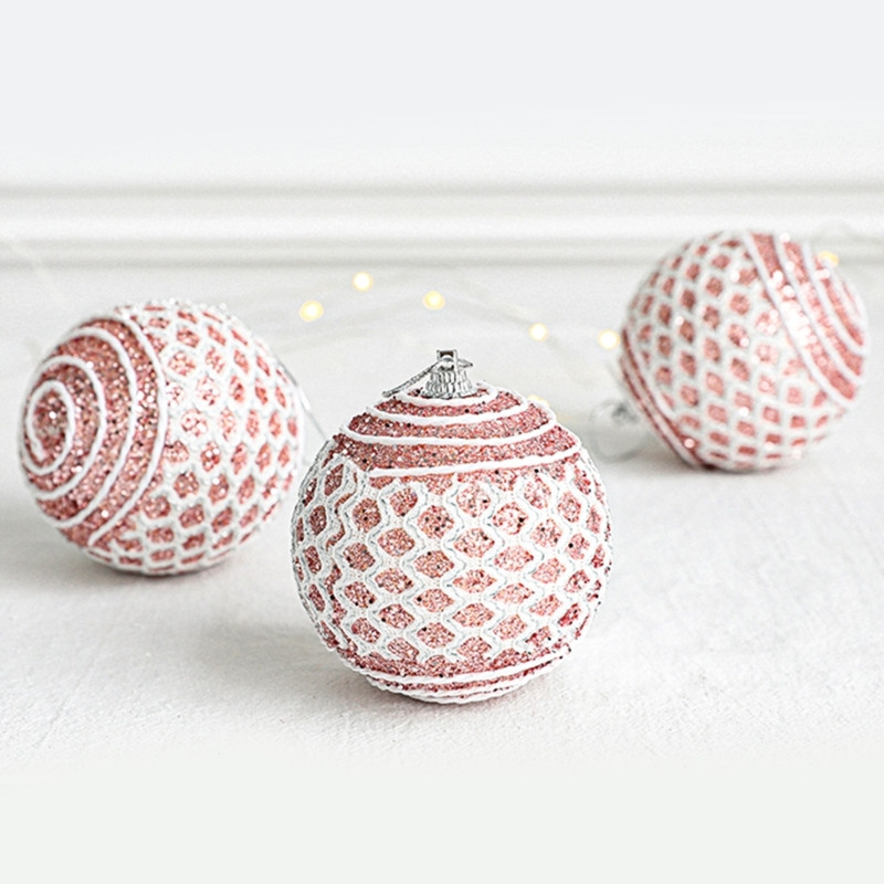 3,15-инчови орнаменти за коледни топки Решетка с бляскава топка от пяна Дърво, висящи безделници