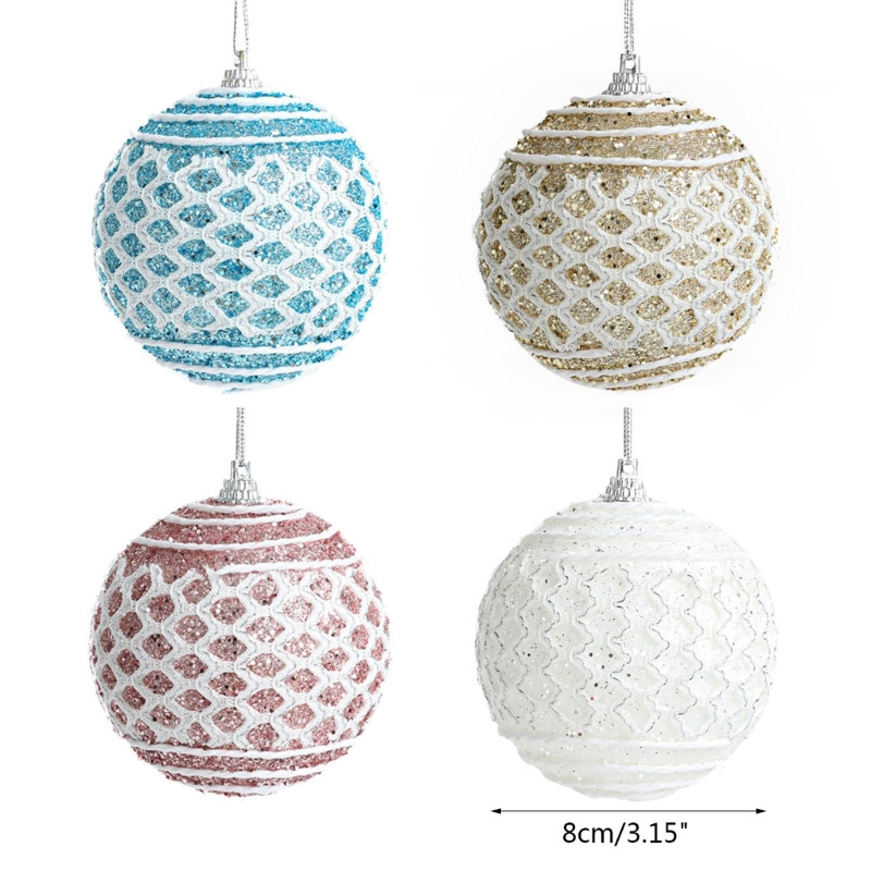 3,15-инчови орнаменти за коледни топки Решетка с бляскава топка от пяна Дърво, висящи безделници