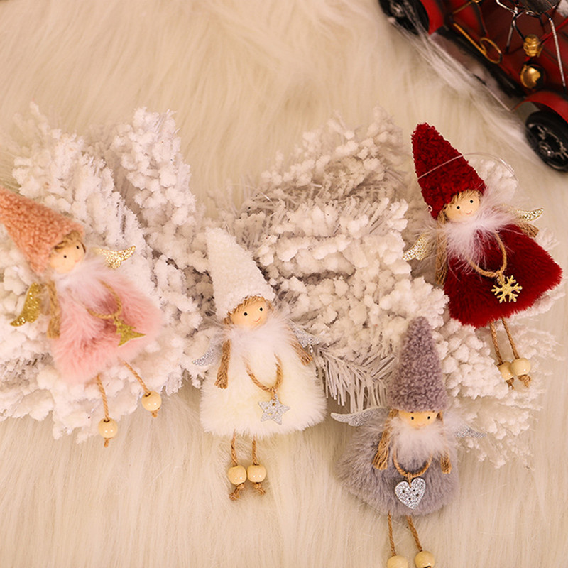 1PC Весела коледна украса за дома Коледен ангел кукла Xmas Navidad Noel Подаръци Коледен висящ орнамент Нова година