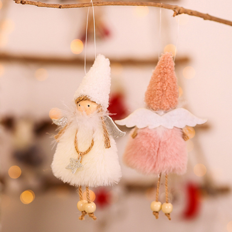 1PC Весела коледна украса за дома Коледен ангел кукла Xmas Navidad Noel Подаръци Коледен висящ орнамент Нова година