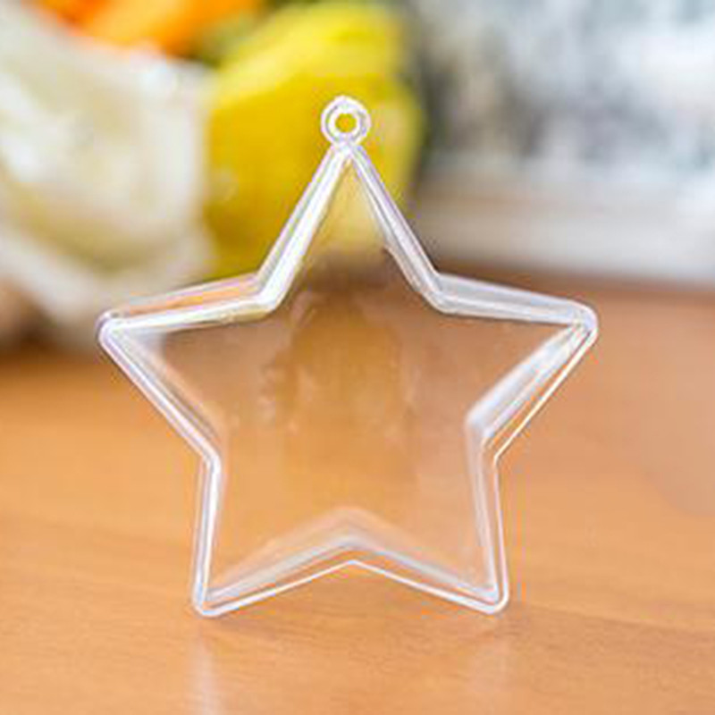 5 tk Tühi jõulupuu ripats ümmargune pall kelluke veetilk 6 avatud plastikust läbipaistev läbipaistev ehisornament lastele kingitus TSLM1