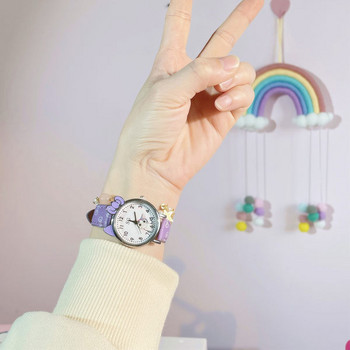 Νέο μοντέλο παιδικό ρολόι με δερμάτινο λουράκι για κορίτσια