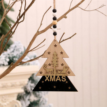 Πρωτοχρονιάτικο ντεκόρ μενταγιόν Ξύλο Χριστουγεννιάτικο δέντρο μενταγιόν Κρεμαστά χειροτεχνήματα Χριστουγεννιάτικη διακόσμηση Διακόσμηση γαμήλιου πάρτι σπιτιού