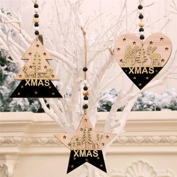 Πρωτοχρονιάτικο ντεκόρ μενταγιόν Ξύλο Χριστουγεννιάτικο δέντρο μενταγιόν Κρεμαστά χειροτεχνήματα Χριστουγεννιάτικη διακόσμηση Διακόσμηση γαμήλιου πάρτι σπιτιού