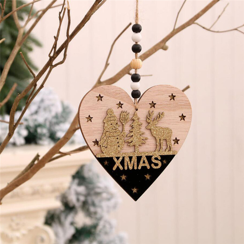 Новогодишен декор Висулки Дървени коледни елхи Висулки Висящи занаяти Коледен декор Домашна украса за сватбено тържество