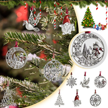 Орнаменти за коледно дърво Adornos De Navidad Орнаменти с метален двустранен печат Празнични орнаменти Коледна украса