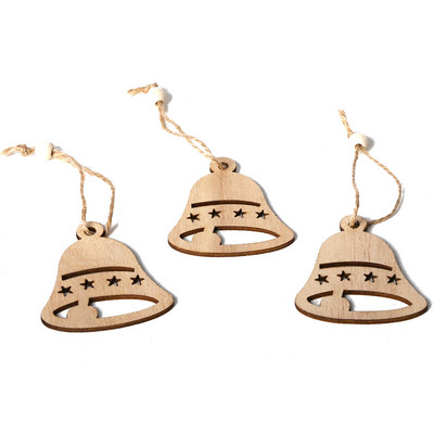 3 gab. DIY koka Priecīgus Ziemassvētku kulons ziemeļvalstu stila logu pārģērbšanai bērniem ar pietiekamu izturību un stingrību