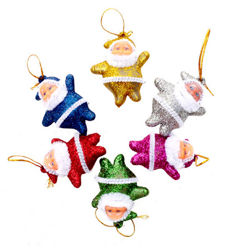 6 бр. Подпора за декорация Многофункционална кукла Дядо Коледа Раница Висулка Анимационна атмосфера Орнамент Многократна употреба за коледни консумативи