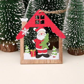 2023 Коледни украси Дървени занаяти Издълбана коледна елха Малки висулки Коледни украси