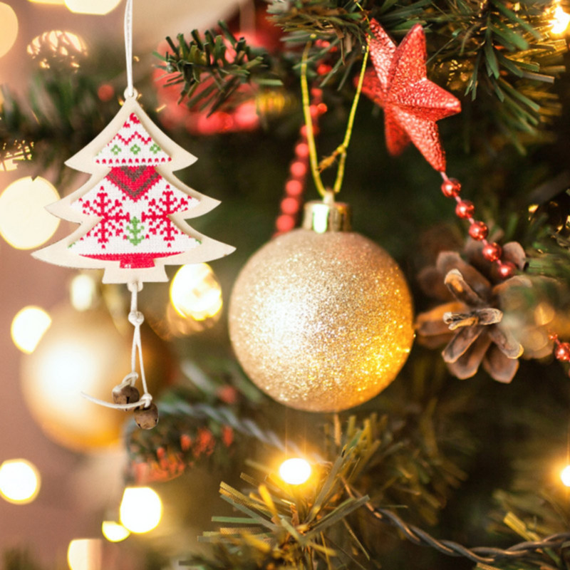 2023 Нови коледни дървени висулки Сладки дървени занаяти Коледна елха Украси за дома Направи си сам Коледни подаръци Нова година #50g