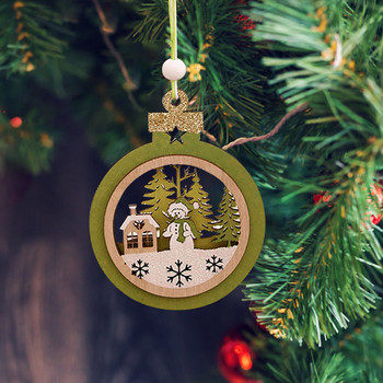 Коледни дървени висулки Коледни снежинки Орнаменти за дърво Начало Декор Коледна украса 2023 Нова година #50g