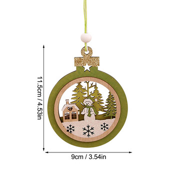 Коледни дървени висулки Коледни снежинки Орнаменти за дърво Начало Декор Коледна украса 2023 Нова година #50g
