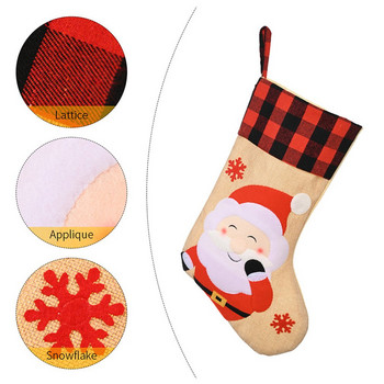 Чанта с горещи коледни чорапи Снежен човек Дядо Коледа Подарък Чанта за бонбони С шнурове Чанта за закуски За декорация на коледно дърво за дома 2023 Нова година