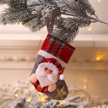 Висулка за коледно дърво 3D карикатура Дядо Коледа Снежен човек Elk Bear Коледен чорап Подаръчна торбичка Navidad 2023 Нова година Коледен декор