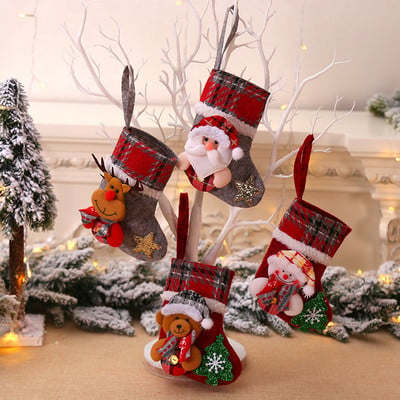 Privjesak za božićno drvce 3D crtani Djed Božićnjak Snjegović Elk Medvjed Božićna čarapa Vreća s poklonima Navidad 2023. Nova godina Božićni ukras