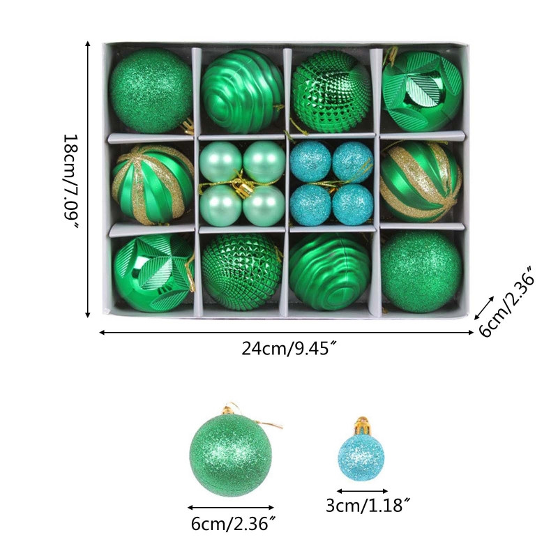 Висулки за коледно дърво Декоративни висящи коледни безделници Топки Орнаменти Комплект оранжево/червено злато/зелено/розово полистирен