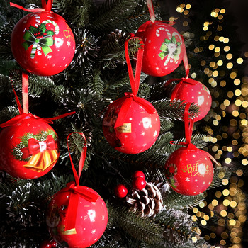6 ΤΕΜ. Μπάλες Χριστουγεννιάτικου Δέντρου Κρεμαστό Στολίδι Κρεμαστό Μπάλα Πλαστικά Διακοσμητικά Σπίτι Εορταστικό Ναυιδάδ Δώρο Διακόσμησης Πρωτοχρονιάς