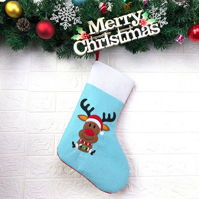 Isikupärastatud sinised jõulusukad lastele jõulusukad lumememm – jõuluvana – nimega kohandatud põhjapõdra jõulusukad