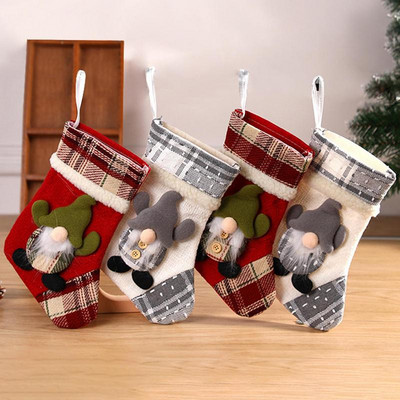 Božićne čarape Gnome čarape Božićna poklon vrećica Kamin Drvo Božićni ukrasi za dom Poklon za djecu