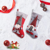 Новогодишни чорапи Зимни големи коледни чорапи за куклата без лице Дядо Коледа Снежен човек Коледна украса за дома Подарък Бонбони