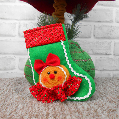 1 бр. Коледни меденки Момче Бисквитка Момиче Чорапи Торбичка с бонбони Коледни чорапи Коледни орнаменти Висулка за дърво