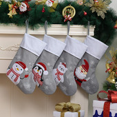Нова година 2023 Коледни чорапи Елени Снежен човек Коледно дърво Подарък Чорапи Орнаменти Коледа Карирани чанти на Дядо Коледа R7s2