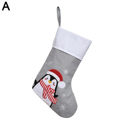 Нова година 2023 Коледни чорапи Елени Снежен човек Коледно дърво Подарък Чорапи Орнаменти Коледа Карирани чанти на Дядо Коледа R7s2