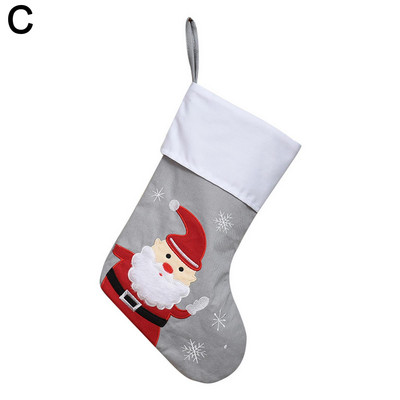 Нова година 2023 Коледни чорапи Елени Снежен човек Коледно дърво Подарък Чорапи Орнаменти Коледа Карирани чанти на Дядо Коледа R7s2