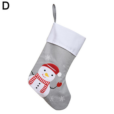 Нова година 2023 Коледни чорапи Елени Снежен човек Коледно дърво Подарък Чорапи Орнаменти Коледа Карирани чанти на Дядо Коледа R7s2