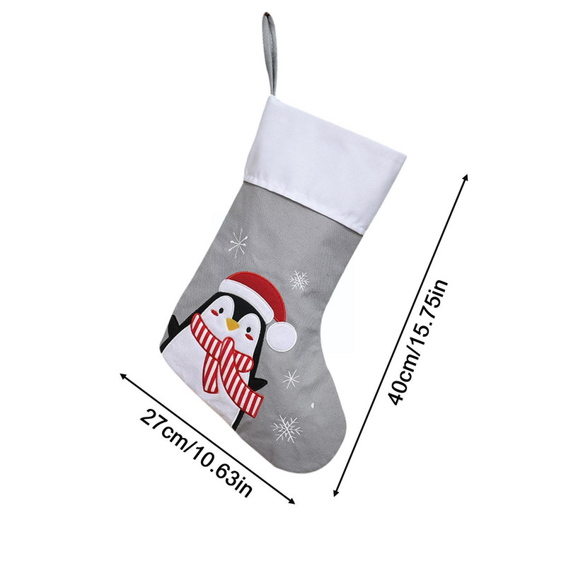 Нова година 2023 Коледни чорапи Елени Снежен човек Коледно дърво Подарък Чорапи Орнаменти Коледа Карирани чанти на Дядо Коледа R7s2