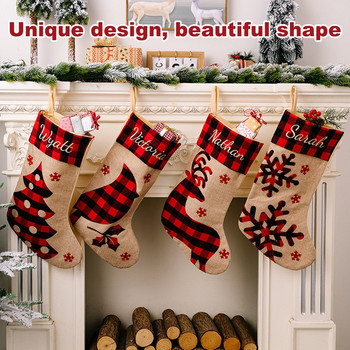 Νέες χριστουγεννιάτικες κάλτσες υφασμάτινες κάλτσες Άγιου Βασίλη Δώρο Παιδική τσάντα καραμέλα Χιονάνθρωπος Κρεμαστό στολίδι χριστουγεννιάτικο δέντρο με τσέπη ελάφια Πρωτοχρονιά 2023
