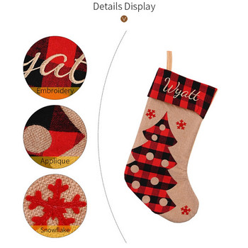 Нов плат за коледни чорапи Дядо Коледа Чорап Подарък Детска чанта за бонбони Снежен човек Елен Джоб Висящо коледно дърво Орнамент Нова година 2023