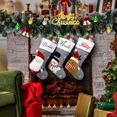 Εξατομικευμένο Όνομα Άγιος Βασίλης Χιονάνθρωπος Άλκη Κρεμαστό Διακοσμητικά Χριστουγεννιάτικα Δώρα Προσαρμοσμένες κάλτσες Πρωτοχρονιάς Χριστουγεννιάτικες κάλτσες Τσάντα δώρου