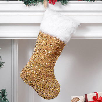 Χριστουγεννιάτικη παγιέτα βελούδινη χριστουγεννιάτικες κάλτσες Παιδική τσάντα δώρου Στολίδι Καλά Χριστουγεννιάτικη διακόσμηση για Χριστουγεννιάτικα στολίδια σπιτιού Κρεμαστά μενταγιόν