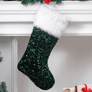 Χριστουγεννιάτικη παγιέτα βελούδινη χριστουγεννιάτικες κάλτσες Παιδική τσάντα δώρου Στολίδι Καλά Χριστουγεννιάτικη διακόσμηση για Χριστουγεννιάτικα στολίδια σπιτιού Κρεμαστά μενταγιόν