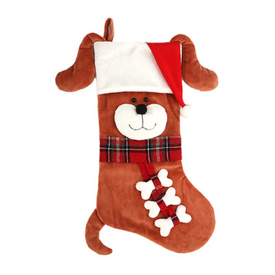 Коледен чорап Дядо Коледа, торба с подарък, бонбони, анимационна котка, куче, коледно дърво, чорап, коледна украса за дома Navidad, новогодишен декор