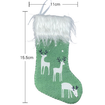 Καλά Χριστούγεννα βελούδινες κάλτσες Κάλτσες Elk printed Χριστουγεννιάτικο μενταγιόν στολίδι Τσάντα δώρου Διακόσμηση καταστήματος τζάκι σπιτιού