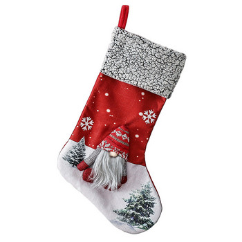 Нови коледни декоративни артикули Безлични чорапи за кукли Персонализирано име Торбичка с подарък Бонбони Висулка Дядо Коледа Персонализирани коледни чорапи