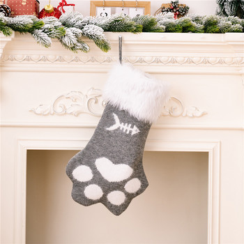 Плюшено домашно куче, котка, лапа, коледни чорапи, чорапи, торбички за подаръци, орнаменти за коледно дърво, коледна украса за дома 2022 г. Noel Navidad