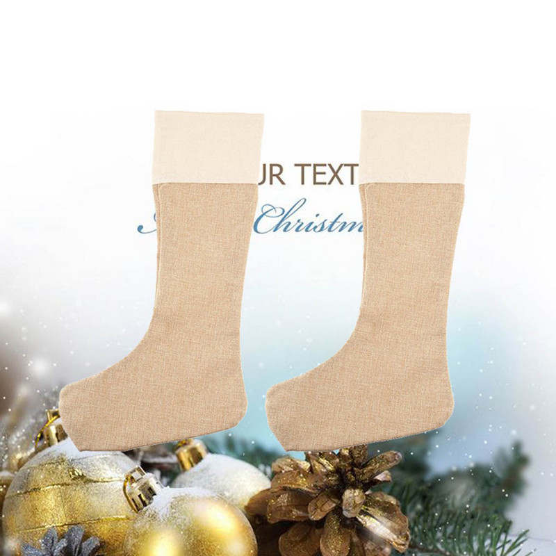 6 бр./компл. Весела коледна чанта за чорапи Голяма чулна чанта за чорапи Висящ джоб Декорация на камина Чорап Орнаменти за коледно дърво Подарък