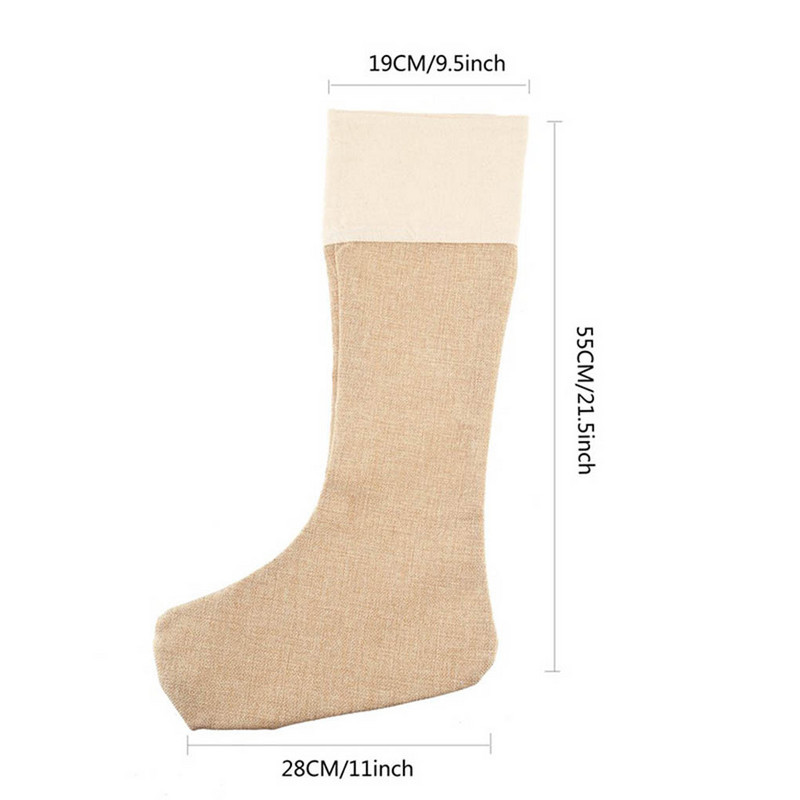 6 бр./компл. Весела коледна чанта за чорапи Голяма чулна чанта за чорапи Висящ джоб Декорация на камина Чорап Орнаменти за коледно дърво Подарък